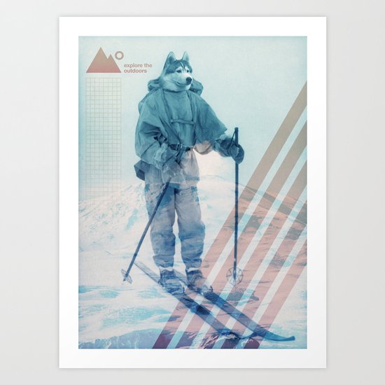 Husky Exploration Art Print