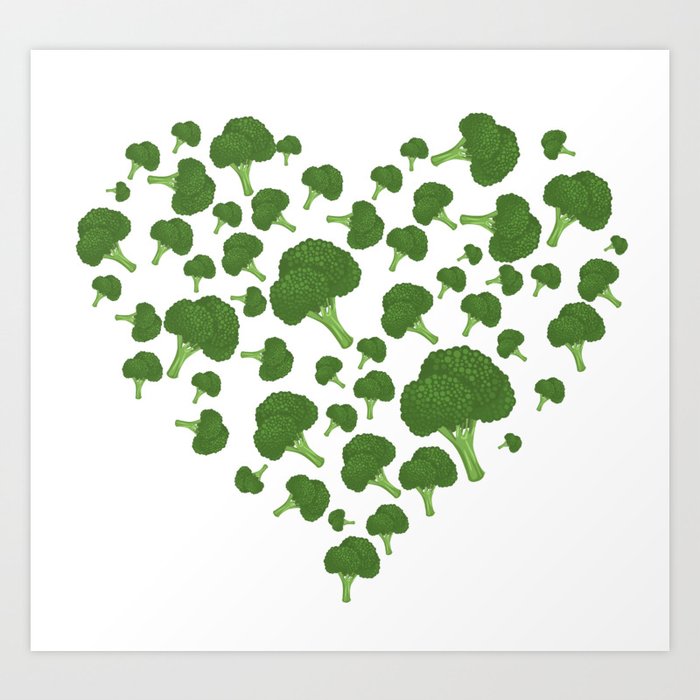 I Love Broccoli Art Print