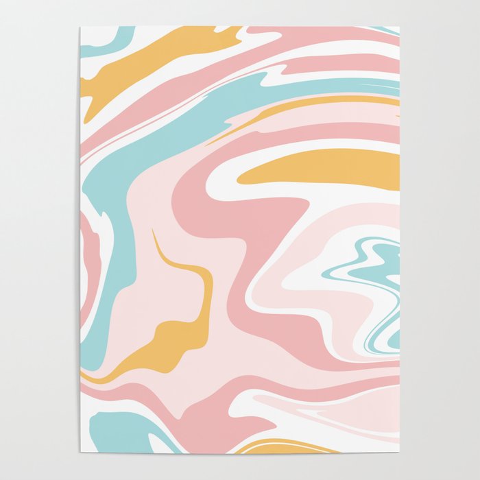 Retro Liquid Swirl Glam #1 #retro #decor #art #society6 Poster