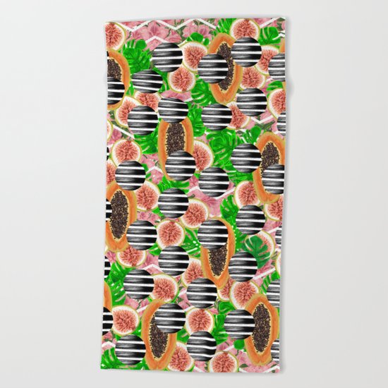 Tropical Fruits Beach Towel