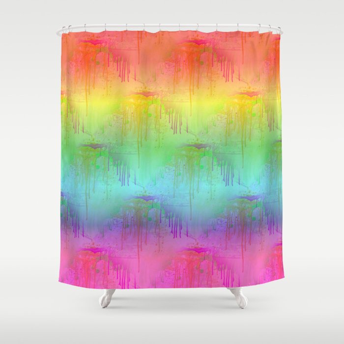 Diamond Rainbow Paint Splash Shower, Paint Splash Shower Curtain