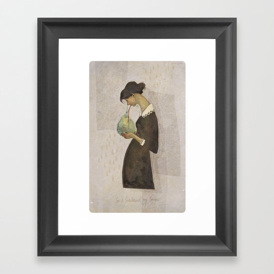 So I swallowed my sorrow Framed Art Print