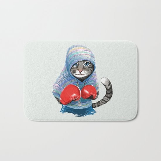 Boxing Cat Bath Mat