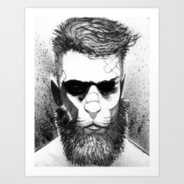 Lion man Art Print