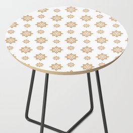 Gingerbread Snowflake Cookie Pattern Side Table