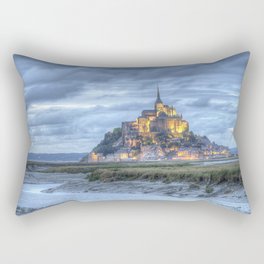 Mont St Michel at Dusk Rectangular Pillow