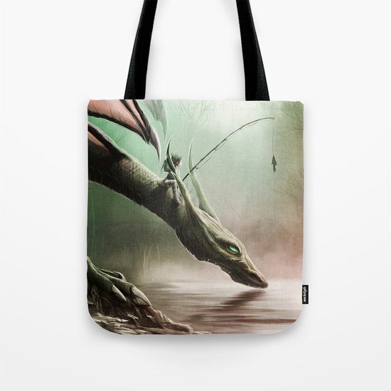 Fishing On The Drinking Dragon Tote Bag