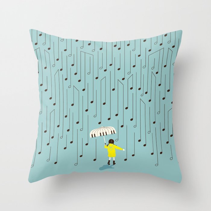 Singing in the Rain v2 Throw Pillow