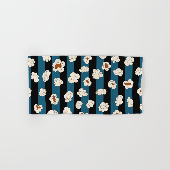 Popcorn retro Black lines 3 Hand & Bath Towel