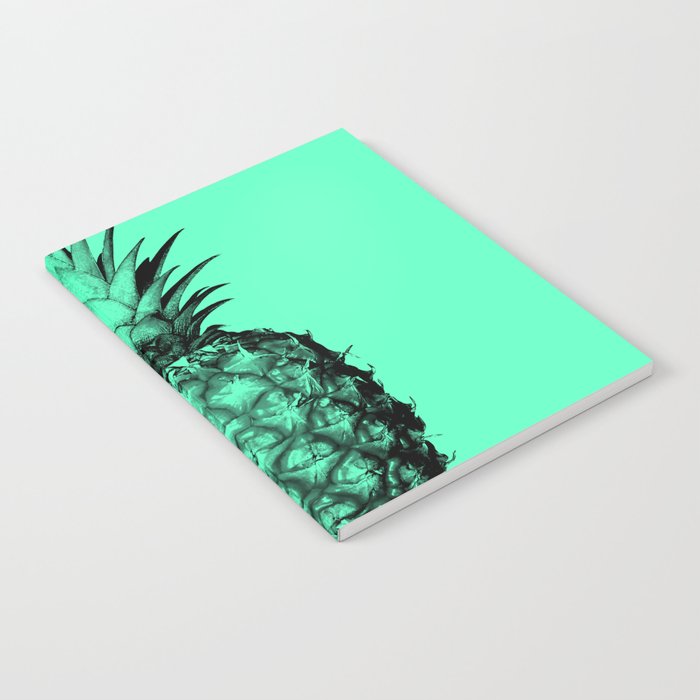 Pineapple! Black on mint green Notebook