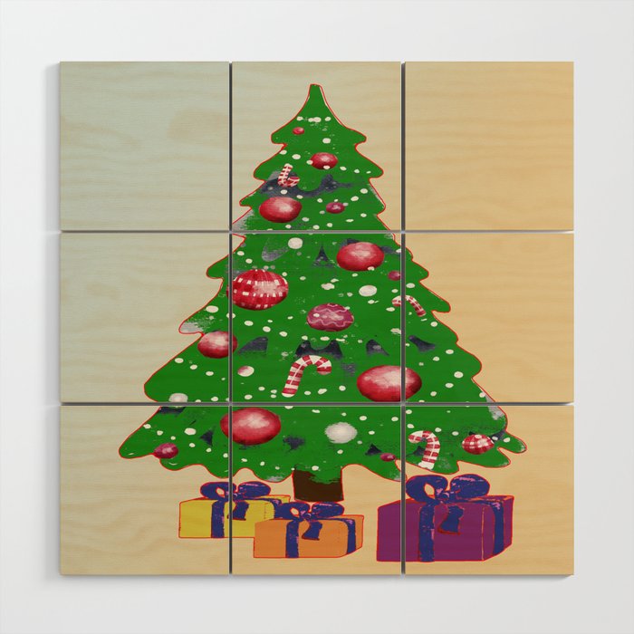 Christmas Special - Tree decoration and Gifts design Wood Wall Art