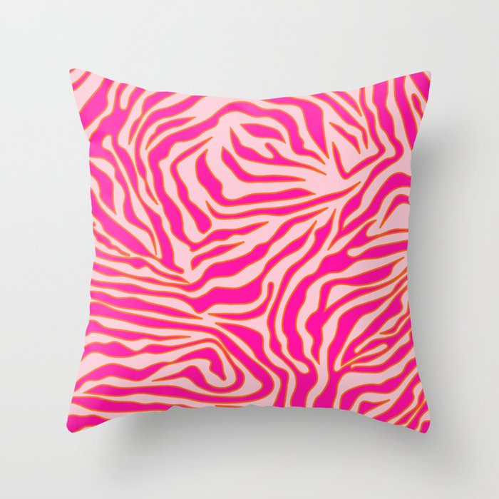 Zebra Print Pillow, Decorative Bed Pillows, Pink and Purple Floral