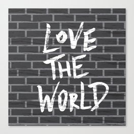 Love the world, positive lettering composition Canvas Print