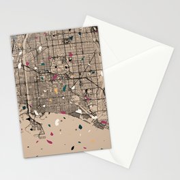 LONG BEACH USA City Map Collage Stationery Card