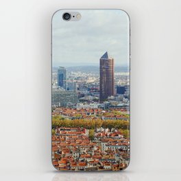 Panoramic view of Lyon | Auvergne Rhone Alpes Cityscape | Fourviere hill viewpoint iPhone Skin