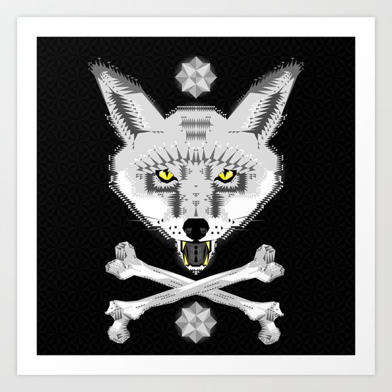 Silver Fox Geometric Art Print