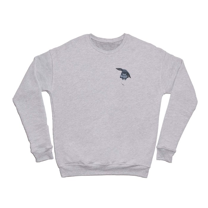 Grey Bunny in a pocket Crewneck Sweatshirt