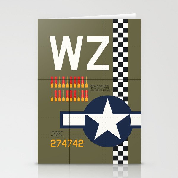 Aircraft Markings - USA P-47 Stationery Cards