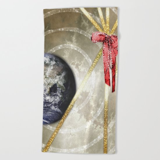 Cosmic Four of Wands Beach Towel