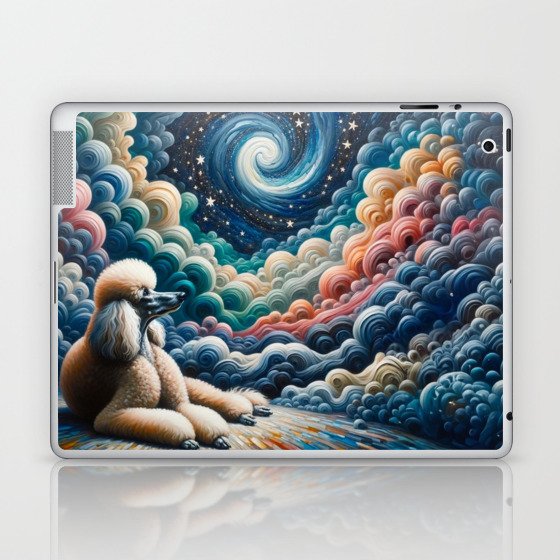 Poodle Contemplation: Cascades of Color Laptop & iPad Skin