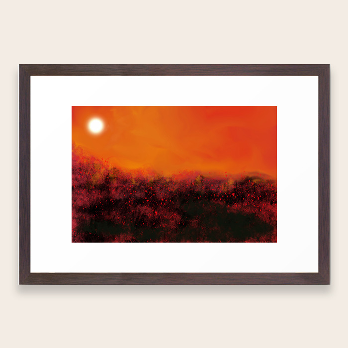 The Burning Fields Digital Painting Fine Art Print Framed Art
