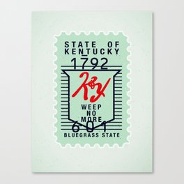 Kentucky Green Stamp Canvas Print