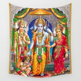 Lord Ram Devi Sita, Laxman Lord Hanuman Painting Wall Tapestry