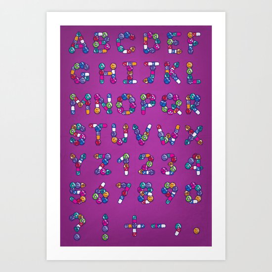 Pills Font Art Print
