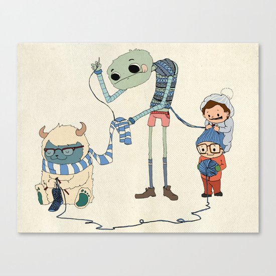 Knitting Train Canvas Print