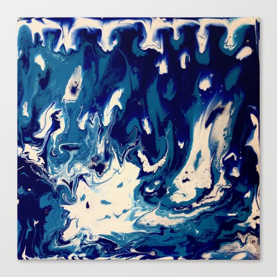 MIDNIGHT BLUE MARBLE #2 Canvas Print