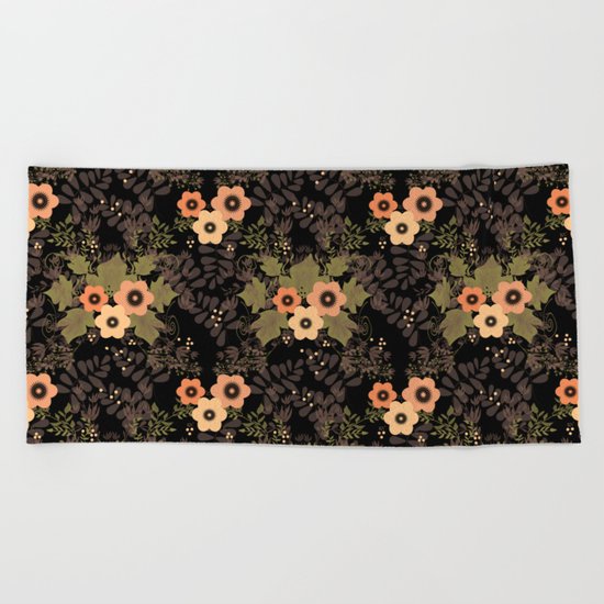 The floral pattern . Beach Towel