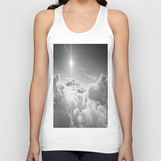 Clouds Gray & White Unisex Tank Top