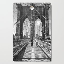 Brooklyn Bridge | New York City | Black and White Travel Photography in NYC Cutting Board