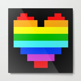 8-Bit Pride Heart Metal Print | Love, Game 