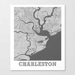 Charleston city map sketch Canvas Print