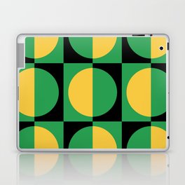 Retro Geometric Half Square and Circle Pattern 457 Laptop Skin