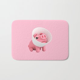 Rosa Cone Of Shame PINK Bath Mat | Cute, Sweet, Rosathepig, Pig, Graphicdesign, Adorable, Piggy 