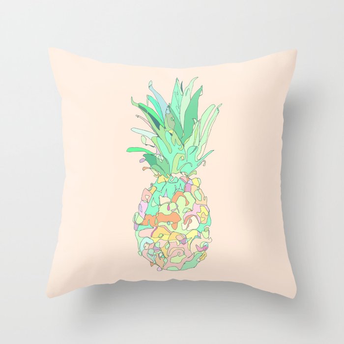Pastel Pineapple Throw Pillow