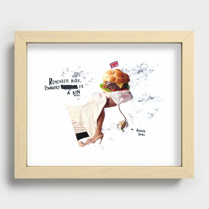 Burgery is a Sin Recessed Framed Print