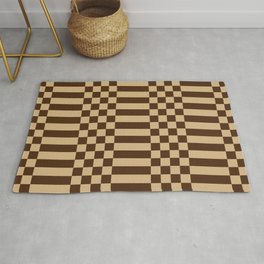 Checkered Stripes pattern brown Area & Throw Rug