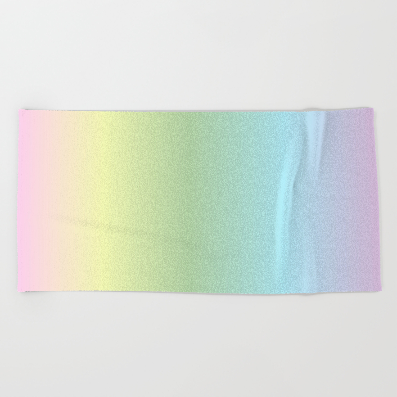 Pretty Pastel Rainbow Color Gradient Beach Towel By