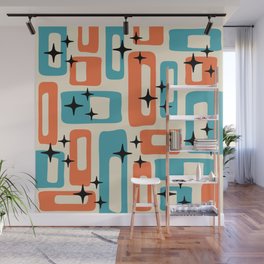 Mid Century Decor 221 Mid Mod Orange and BlueOrange and Blue Wall Mural