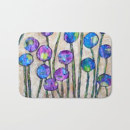 Wildflowers Bath Mat | Whimsical, Circles, Abstractlandscape, Joy, Abstractflowers, Expressionism, Abstract, Whimsicallandscape, Children, Colorful 