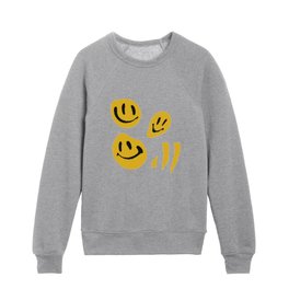 Rough Black N Yellow Melted Happiness Kids Crewneck
