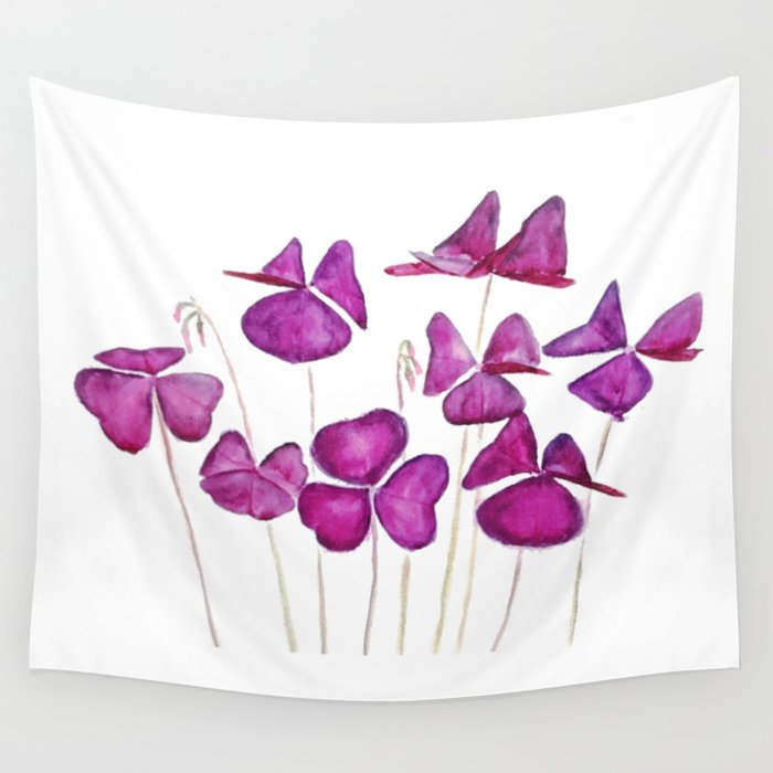 purple clover leaves Wall Tapestry