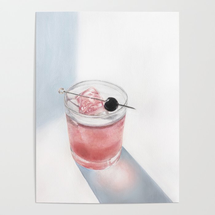 Summer Cocktail | Watercolor Painting Poster