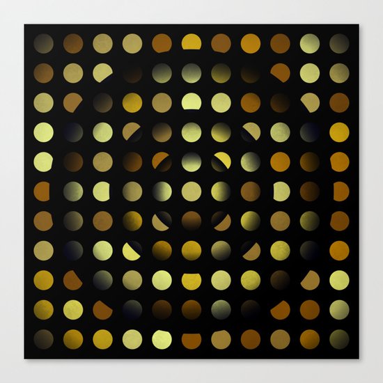 Golden moons dark circles Canvas Print