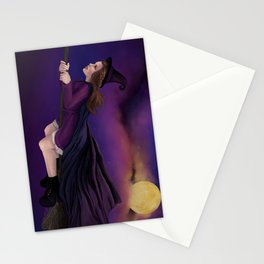 Witch In Flight Stationery Cards