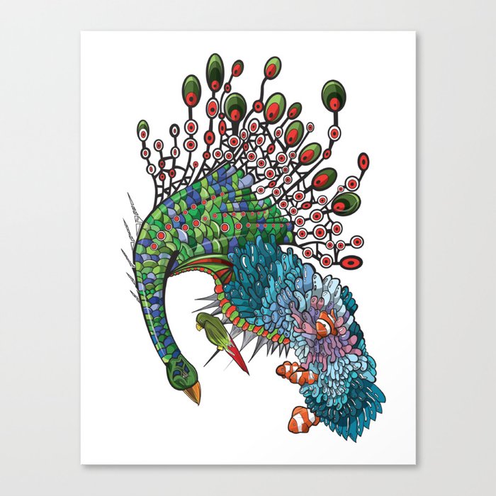 Peacock's Protection Canvas Print