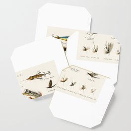 Salmon, Trout & Fresh Water Angling Fish Flies and Bait chart Coaster